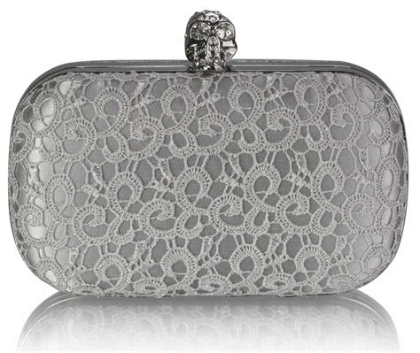 silver metallic evening clutch